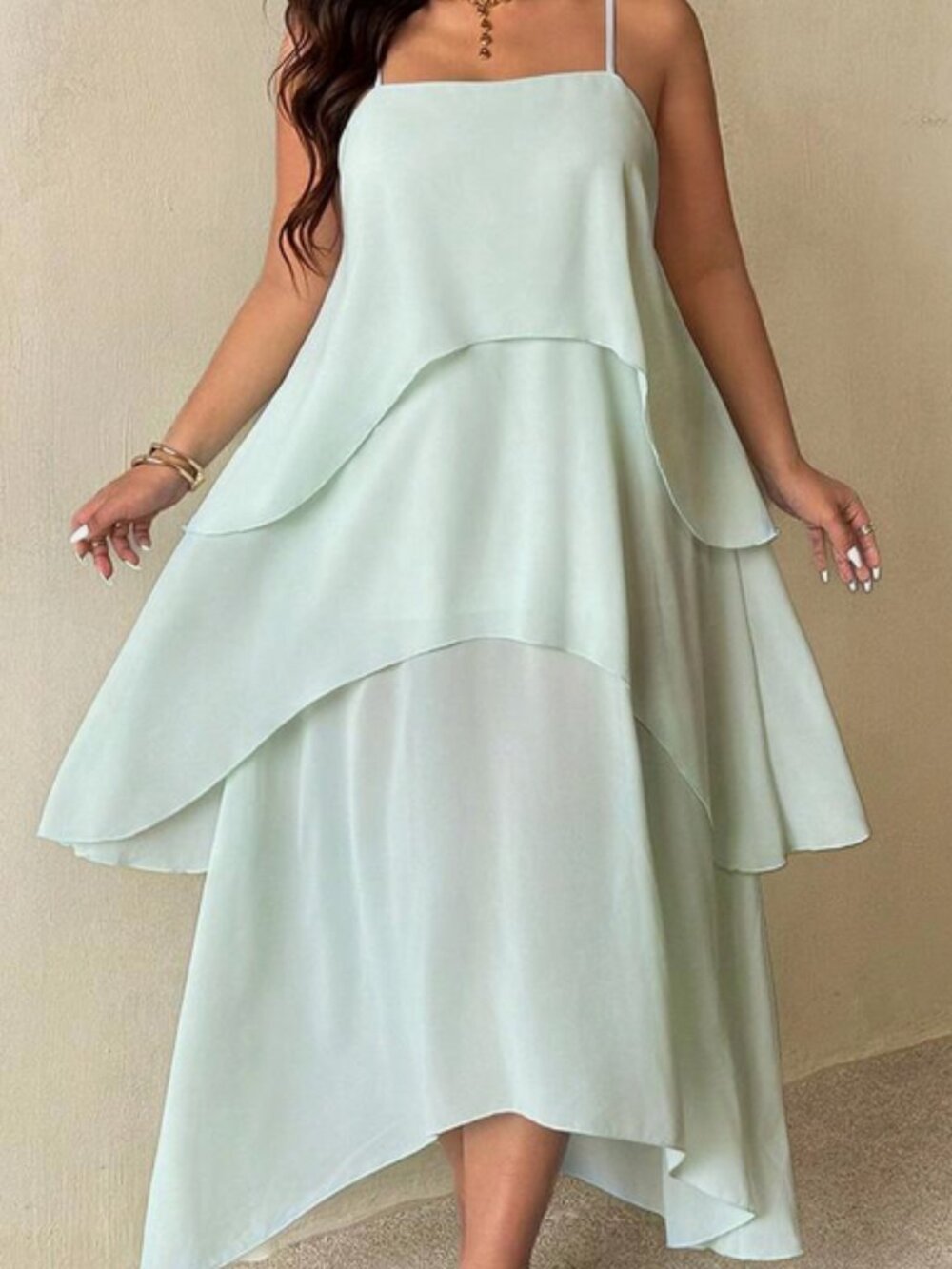 New Mint Green Summer Maxi Layer dress.  Plus size 20